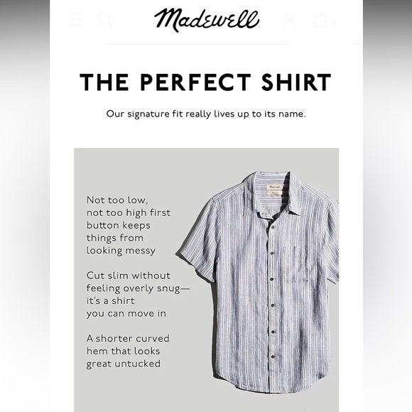 Madewell The Perfect Fit 100% Linen Short Sleeve Stripe Button Down Shirt XL NWT - Picture 10 of 11